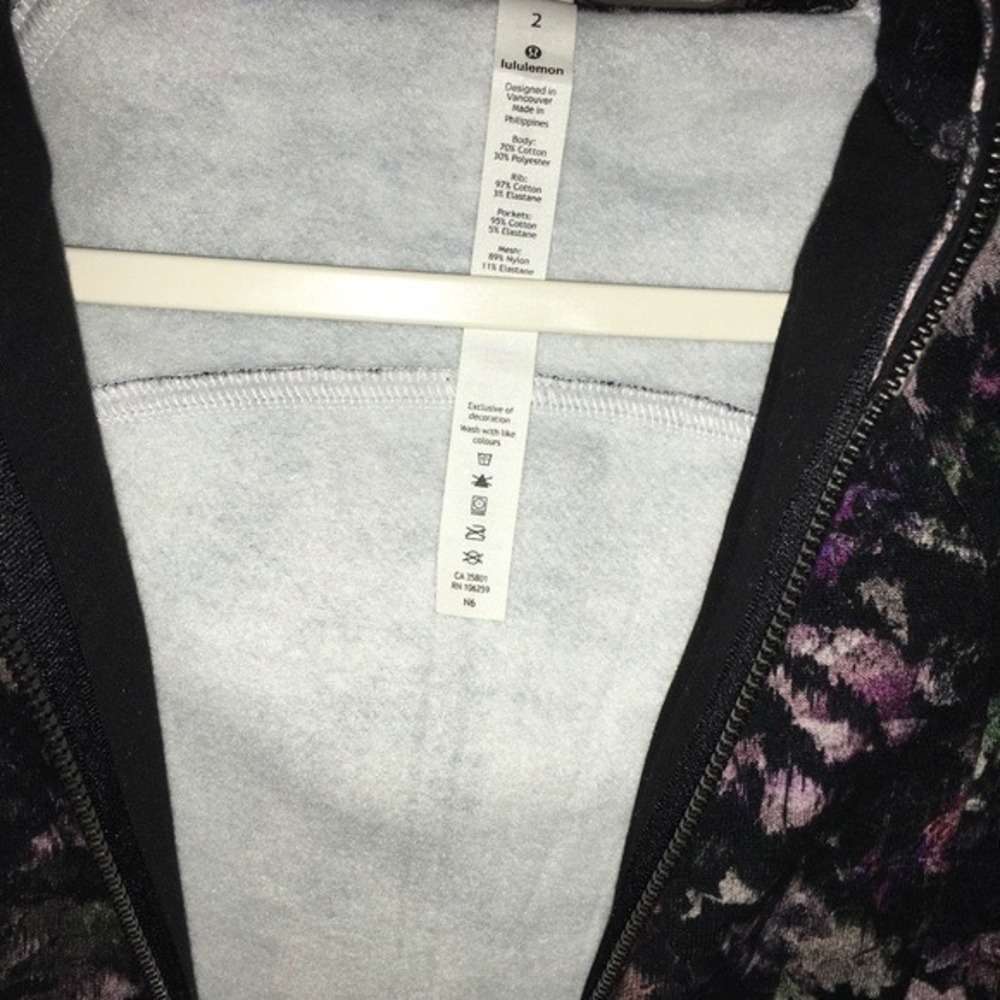 NWT Lululemon Floral Print Scuba Hoodie Fleece Lined Sweater - Picture 7 of 10